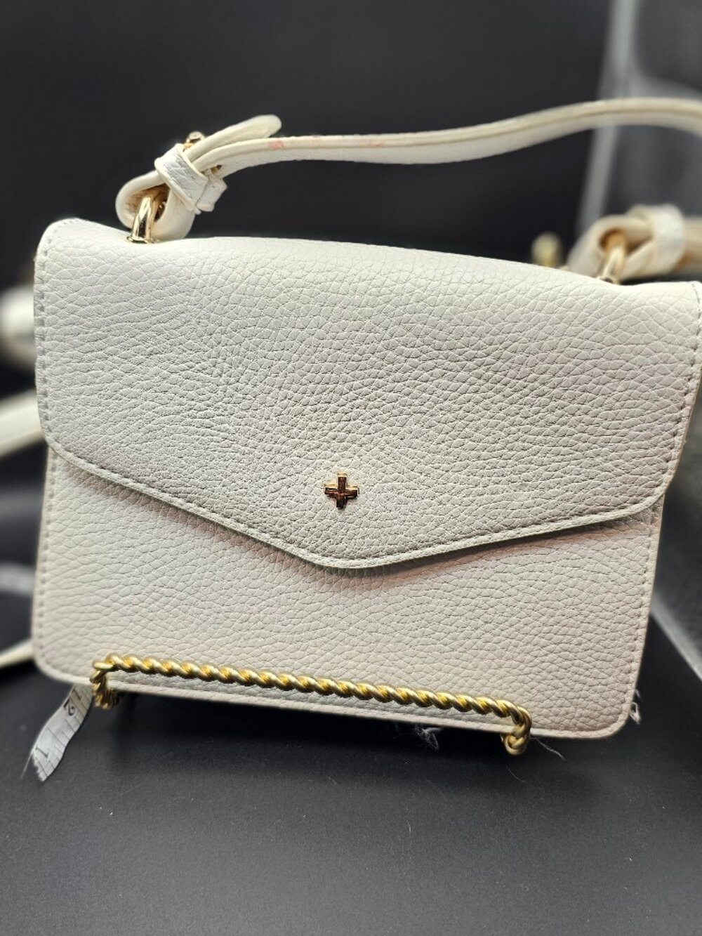 Peta & Jain “Anna” Mini Crossbody Bag – White Pebbled Faux Leather